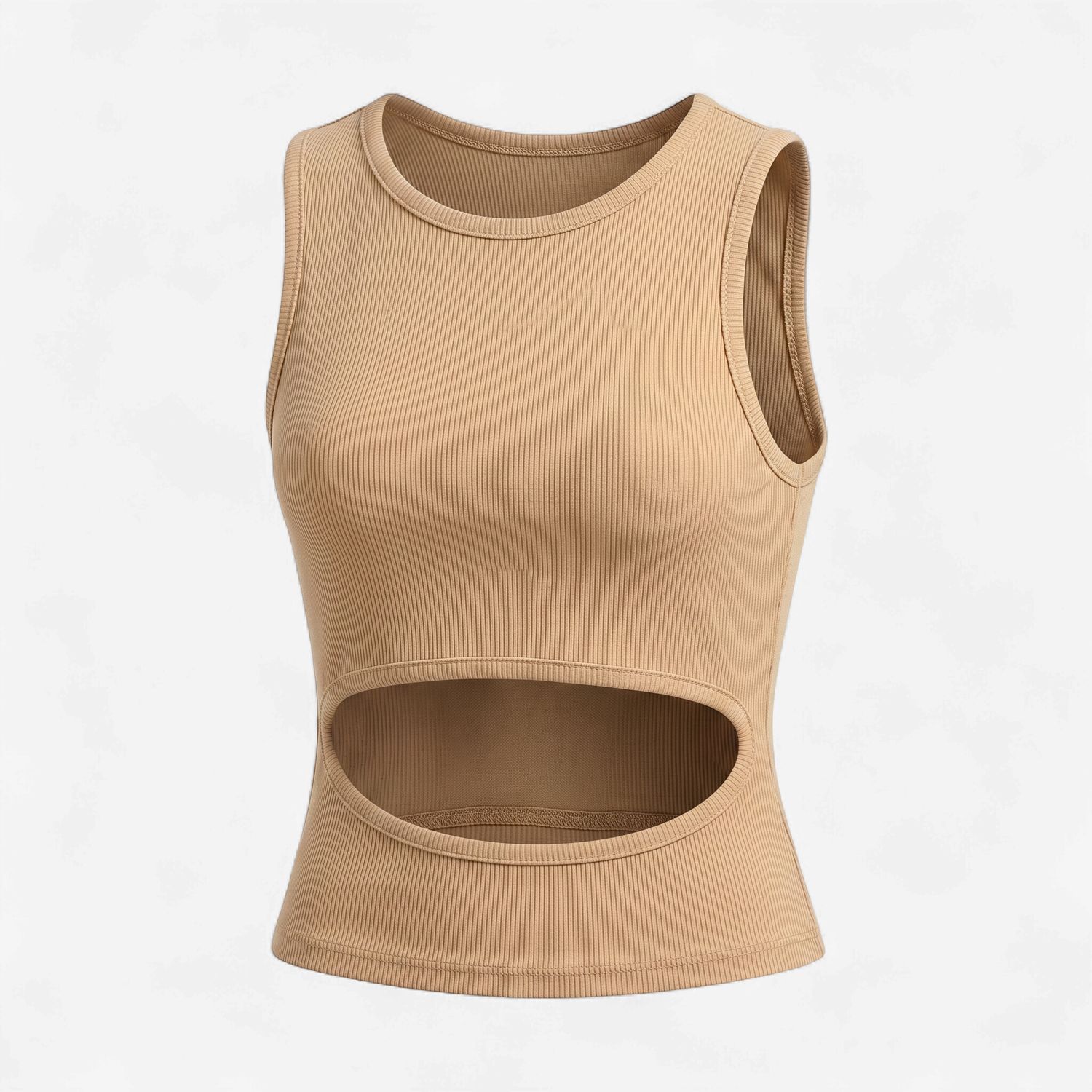 RIBBED CROP TOP CREAM