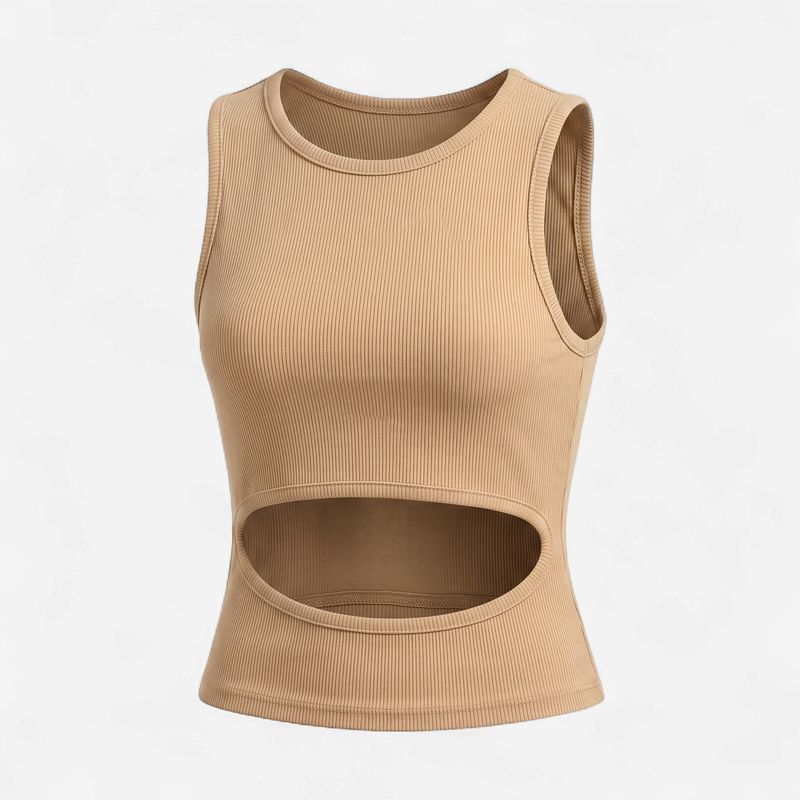 RIBBED CROP TOP CREAM