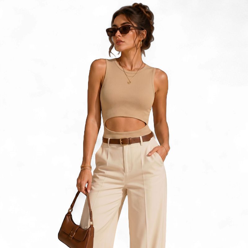 RIBBED CROP TOP CREAM