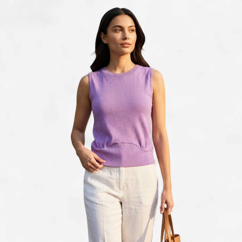 Ribbed Knit Crop Tank Top