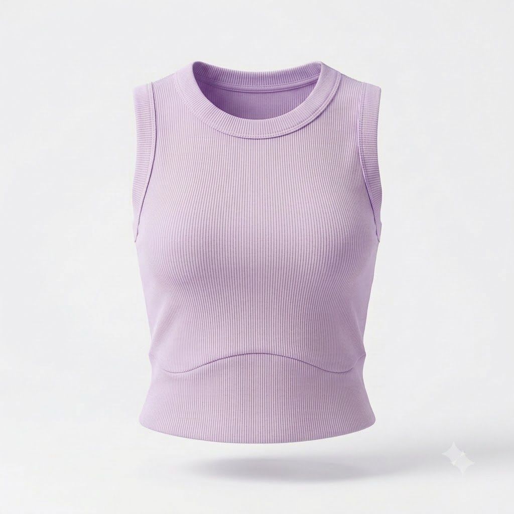 Ribbed Knit Crop Tank Top