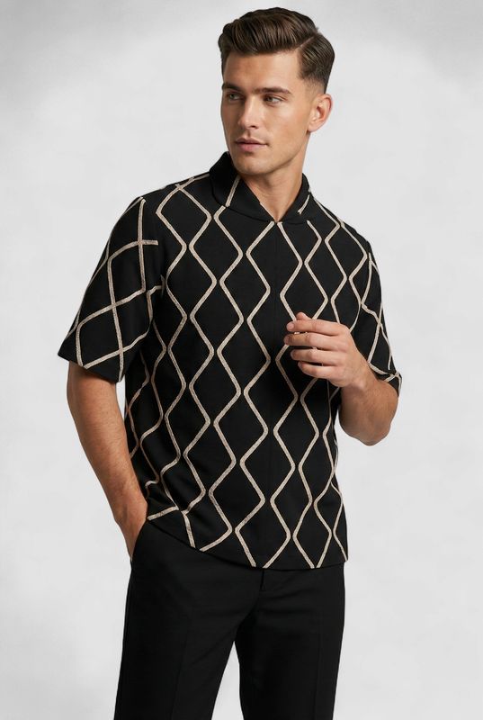 ASCOT BLACK PATTERNED SHIRTS