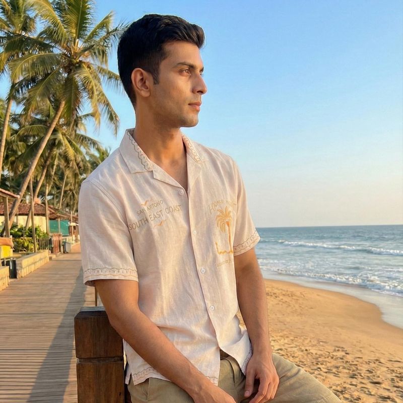 Men's Printed Cuban Collar Shirt