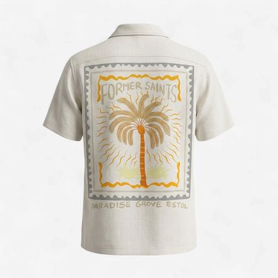 Men's Printed Cuban Collar Shirt