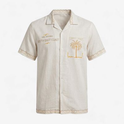 Men's Printed Cuban Collar Shirt