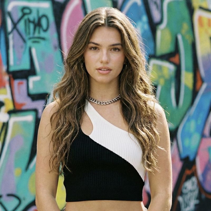 ONE SHOULDER RIDDED CROP TOP