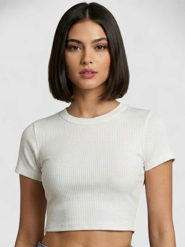 RIBBED WHITE CROP TOP