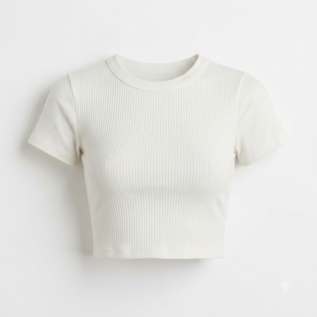 RIBBED WHITE CROP TOP