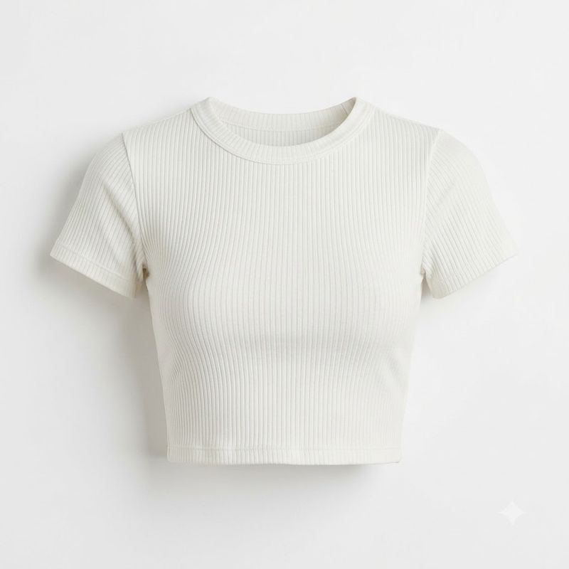 RIBBED WHITE CROP TOP
