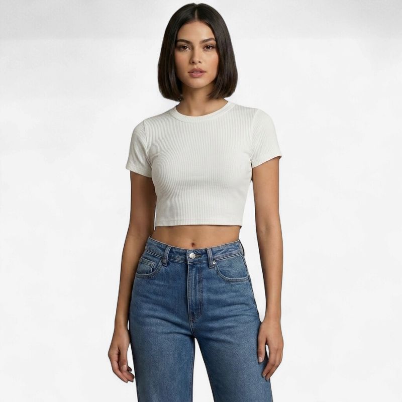 RIBBED WHITE CROP TOP