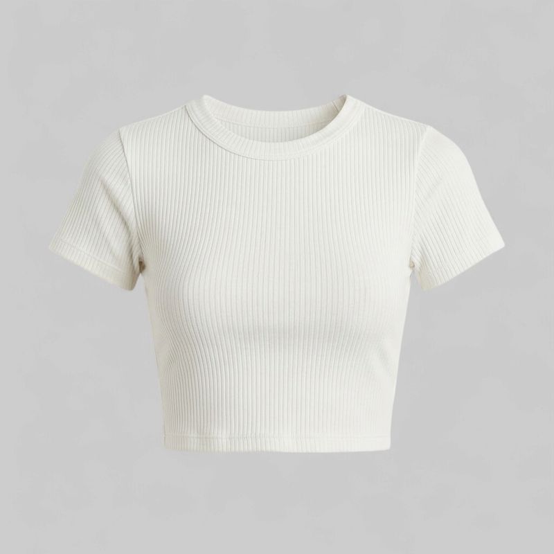 RIBBED WHITE CROP TOP