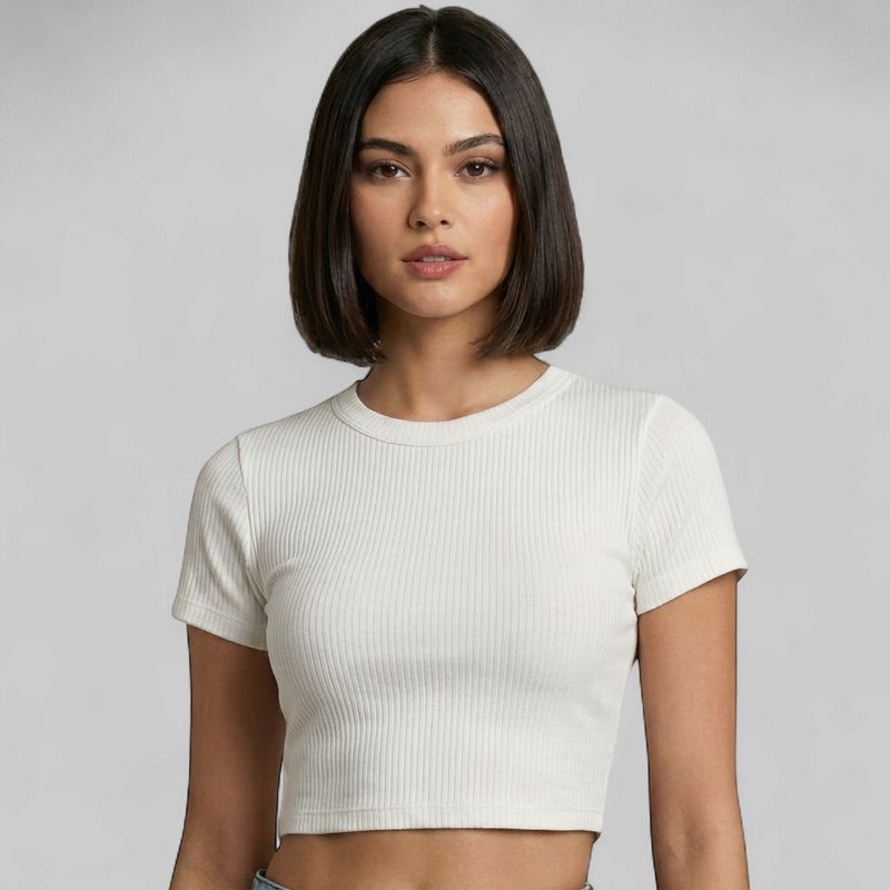 RIBBED WHITE CROP TOP