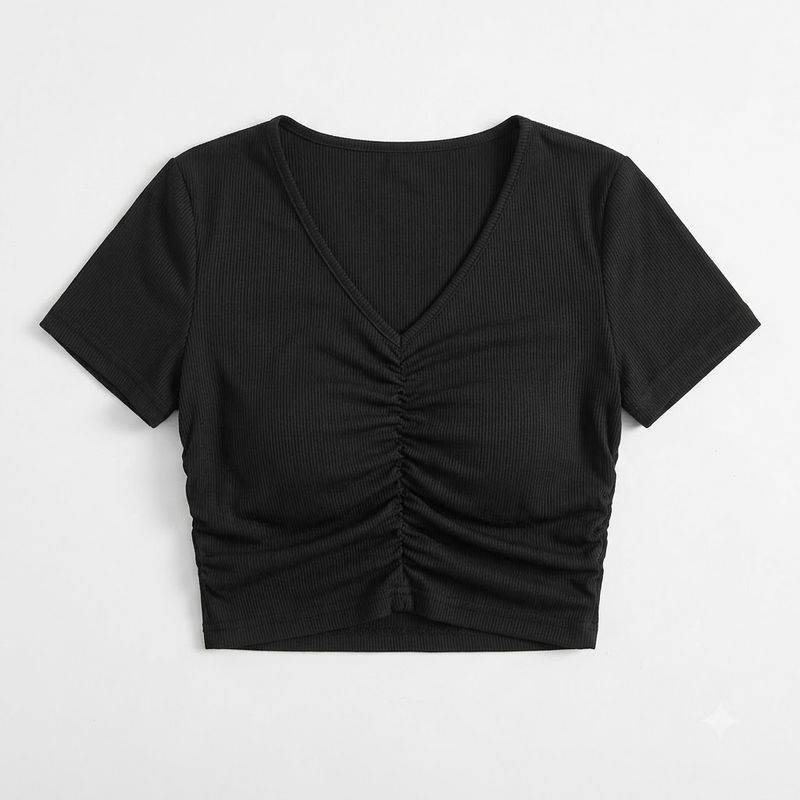 Women Short Sleeves Crop | Black