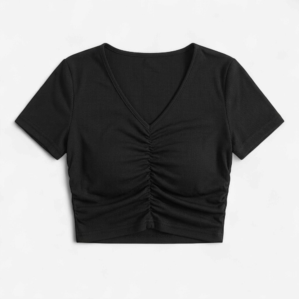 Women Short Sleeves Crop | Black