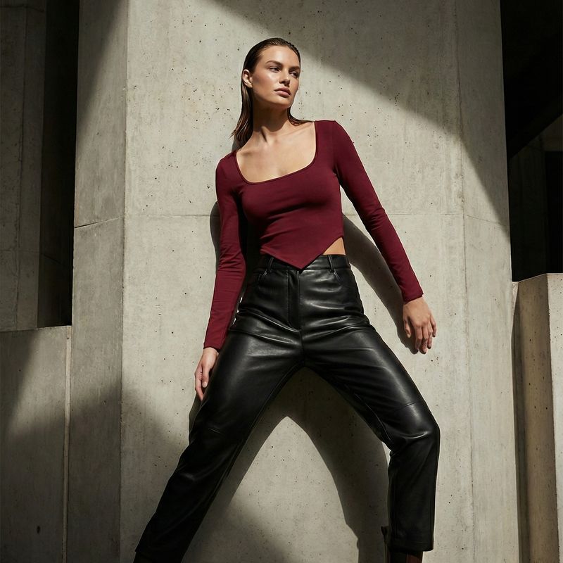 Ribbed Fullsleeve Croset Tops