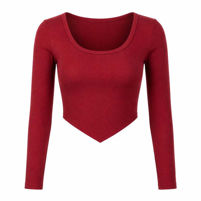 Ribbed Fullsleeve Croset Tops