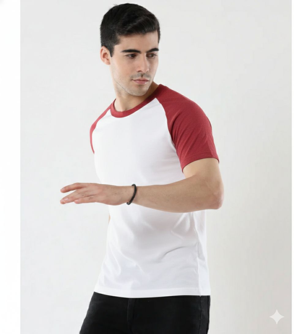 Zenith Drop T-SHIRT, Colour: White/Cardinal Heather, Size: SMALL
