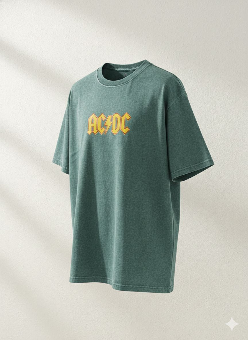 ACDC EDITION Oversized T-Shirt, Colour: SEA GREEN, Size: MEDIUM