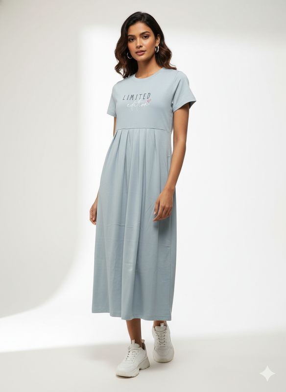 WOMEN EMBROIDERED ELASTICATED WAIST CHEMISE