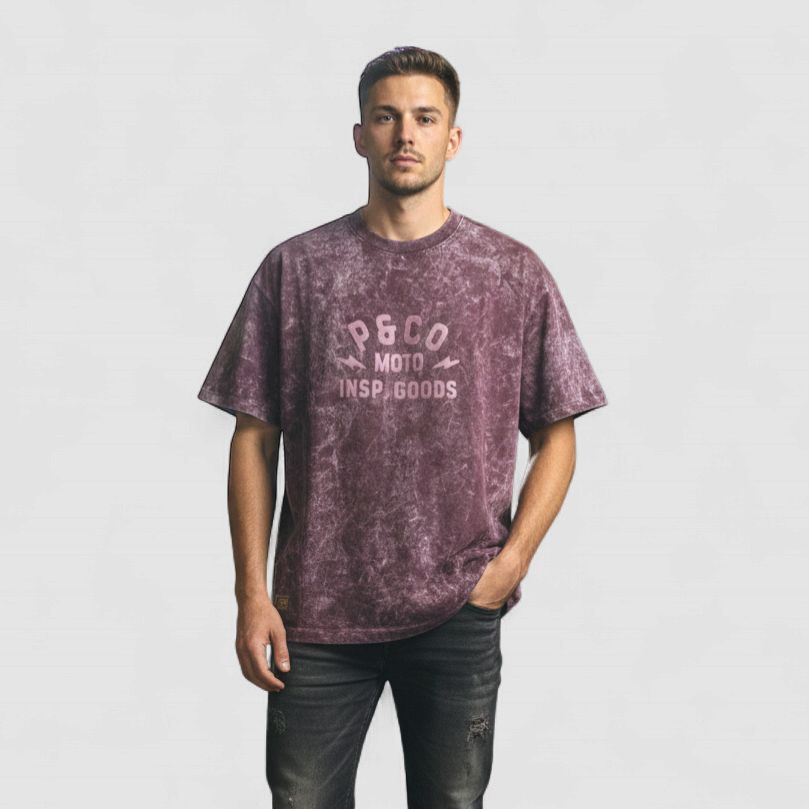 Premium Acid-Wash "Moto" oversized t shirt- VIGEGUY