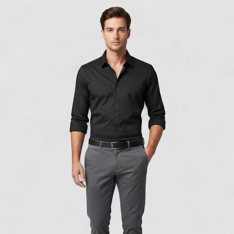 Nano-Knit Formal Shirt Black