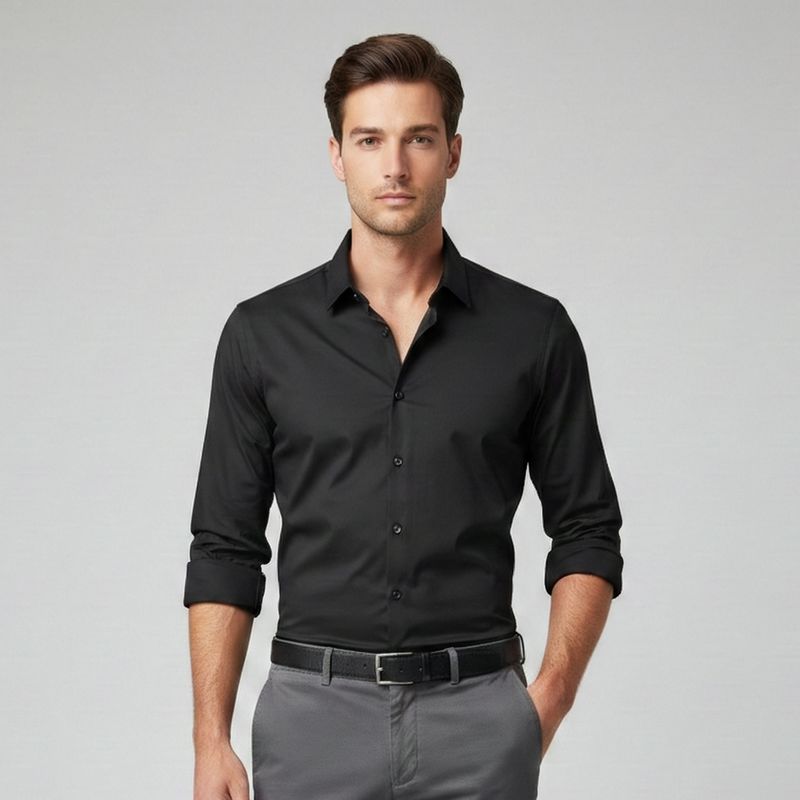 Nano-Knit Formal Shirt Black