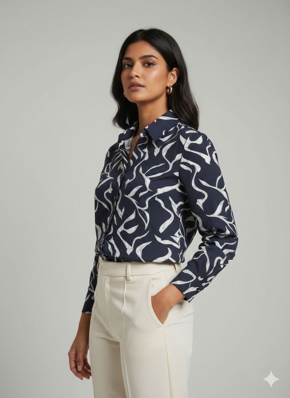 The Signature Wave Print Shirt - Women