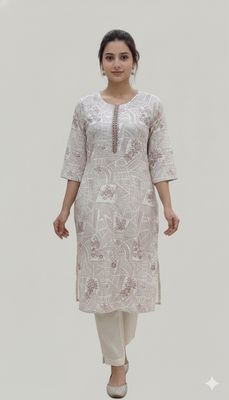 Geometric Floral Print Kurthi