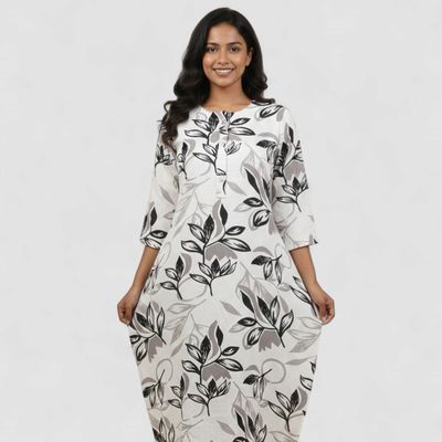 Leaf Print Straight Kurti