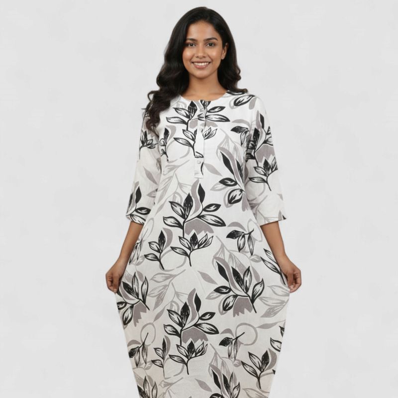 Leaf Print Straight Kurti