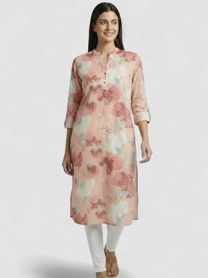 floral hand-painted khadi-cotton kurti