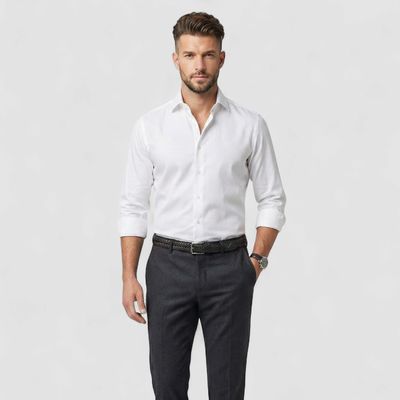 Nano-Knit Formal Shirt  WHITE