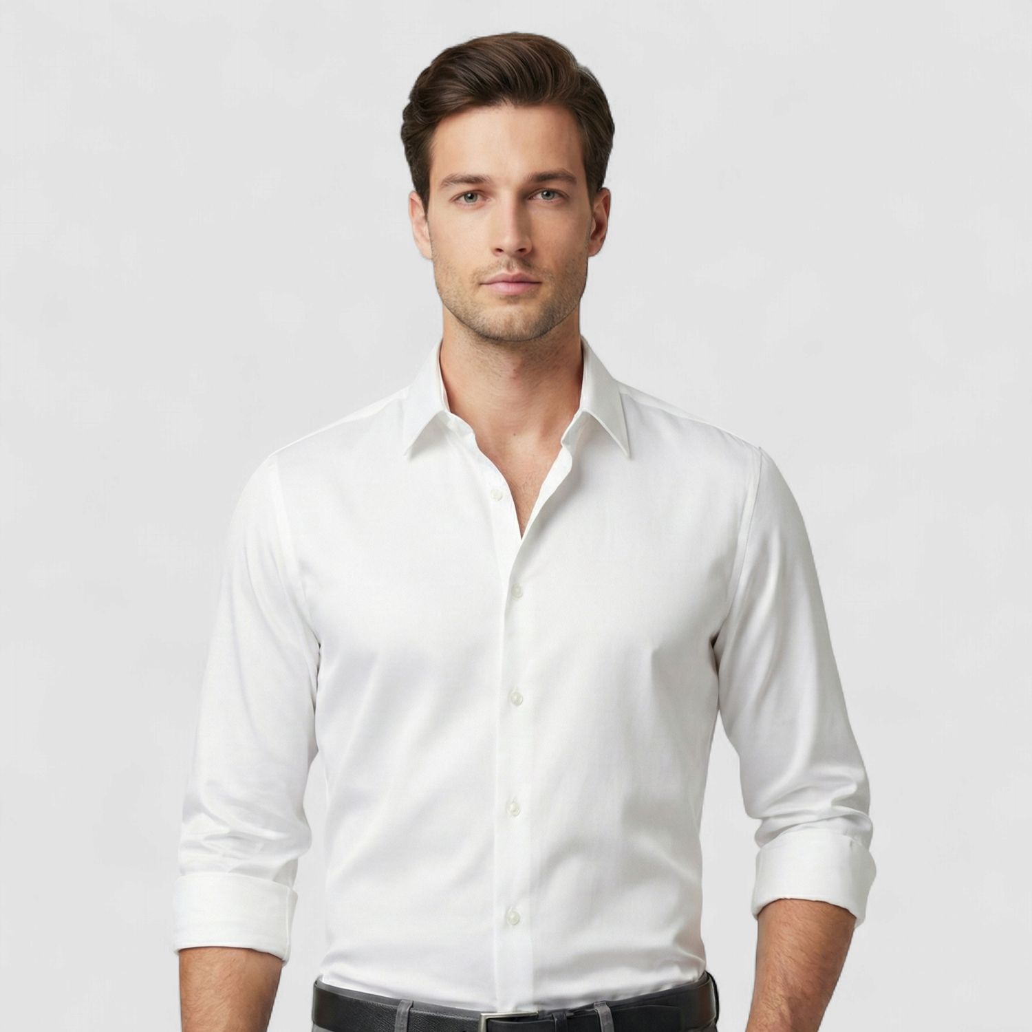 Nano-Knit Formal Shirt  WHITE