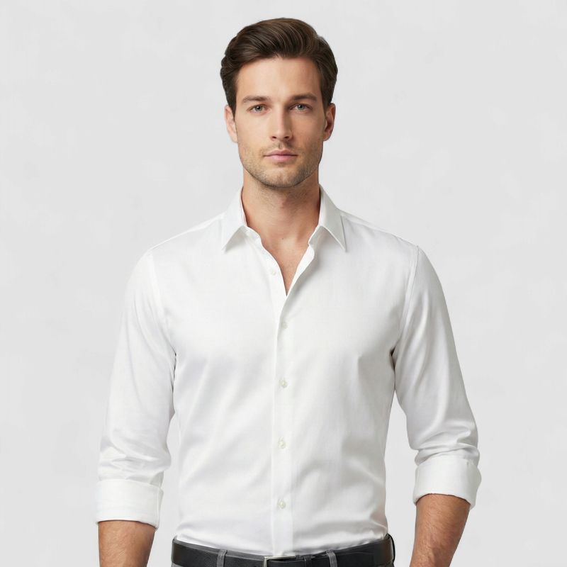 Nano-Knit Formal Shirt  WHITE