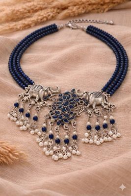 OXIDISED ELEPHANT NECKLACE