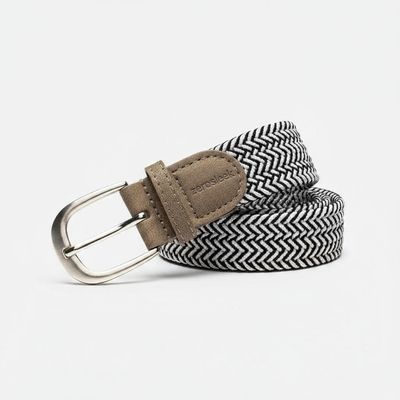 Black &amp; White Herringbone Belts