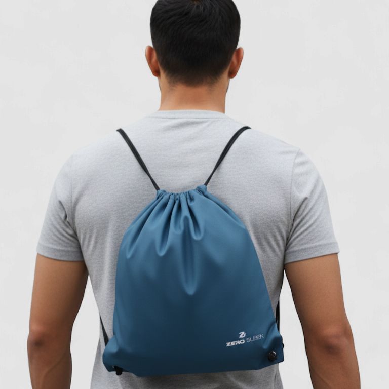 DUCK BLUE DRAWSTRING BAG