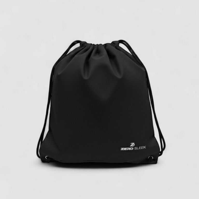 BLACK DRAWSTRING BAG