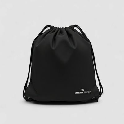 BLACK DRAWSTRING BAG