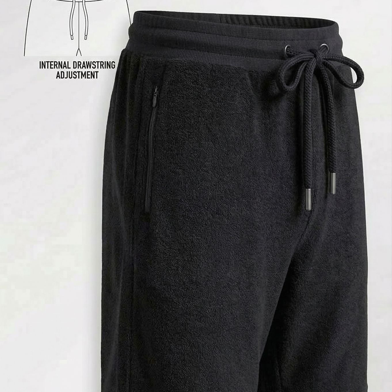 TERRY SOFT MEN COTTON SHORTS - BLACK
