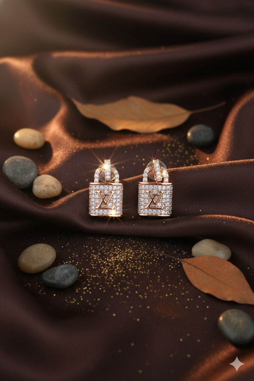 ROSE GOLD PADLOCK STUD