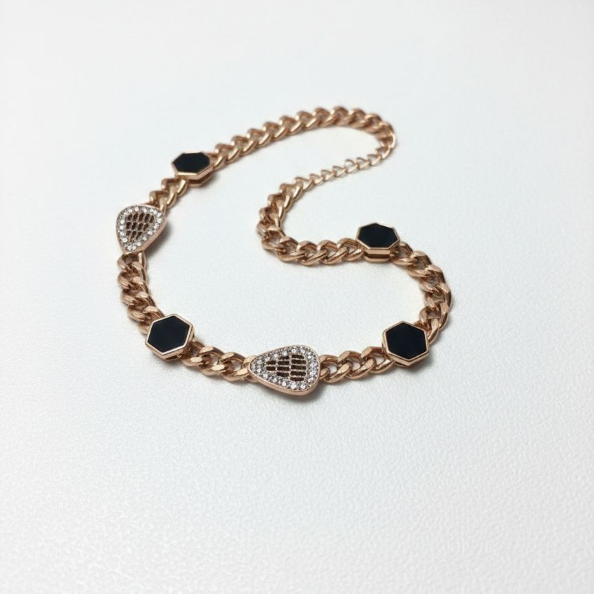Hexa Noir Statement Bracelet