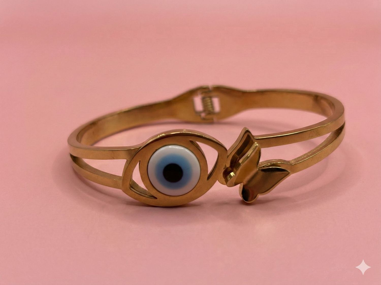 Gold with Blue evil eye