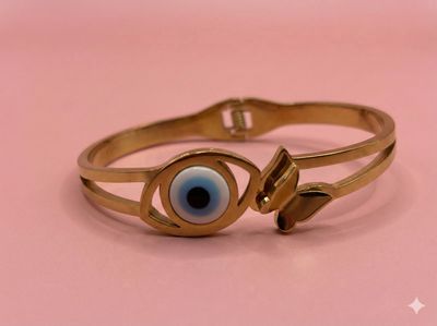 Gold with Blue evil eye