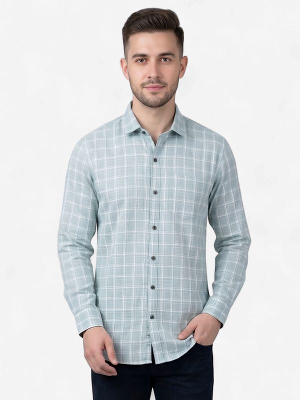 Men’s Light Grey Textured Formal Shirt