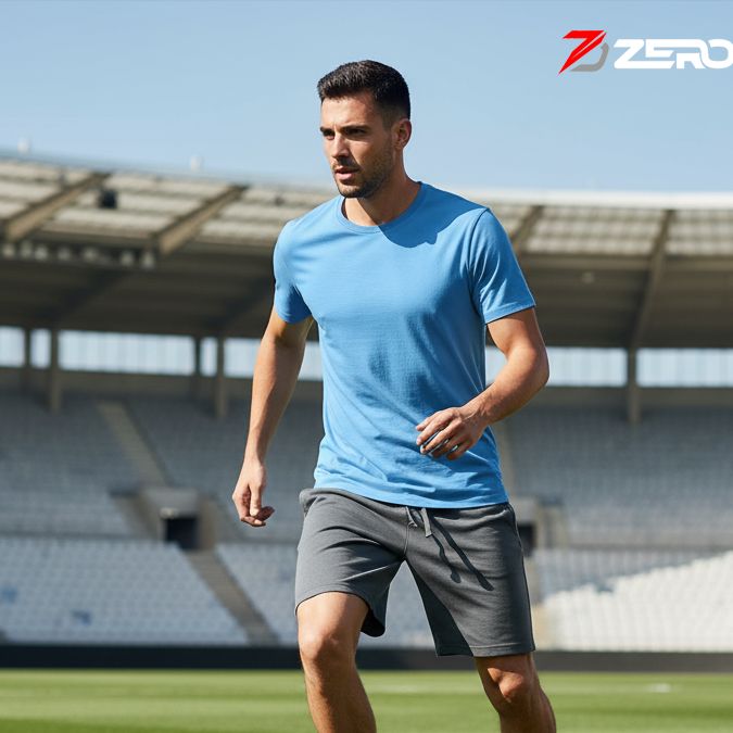 MEN BLUE PLAIN REGULAR T-SHIRT