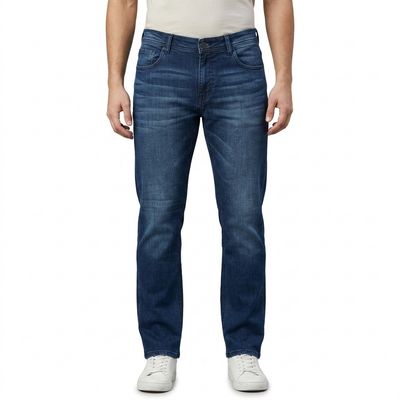 Premium Indigo Denim Jeans – Feather Embroidery Edition
