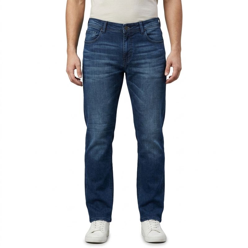 Premium Indigo Denim Jeans – Feather Embroidery Edition
