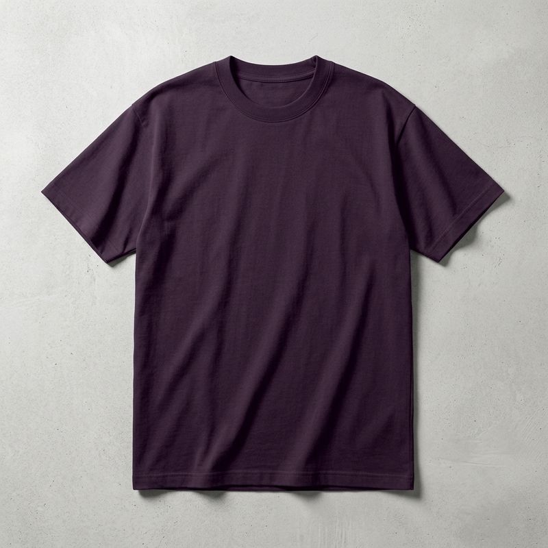 BERRY WINE PLAIN RELAXED T-SHIRT