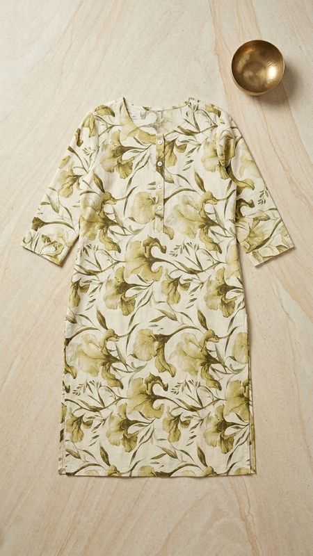 OFF WHITE Abstract Flora Kurti
